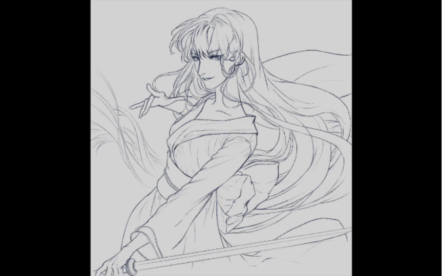 【procreate】剑客也可以帅气又妖娆 - 临摹练习_哔哩哔哩_bilibili