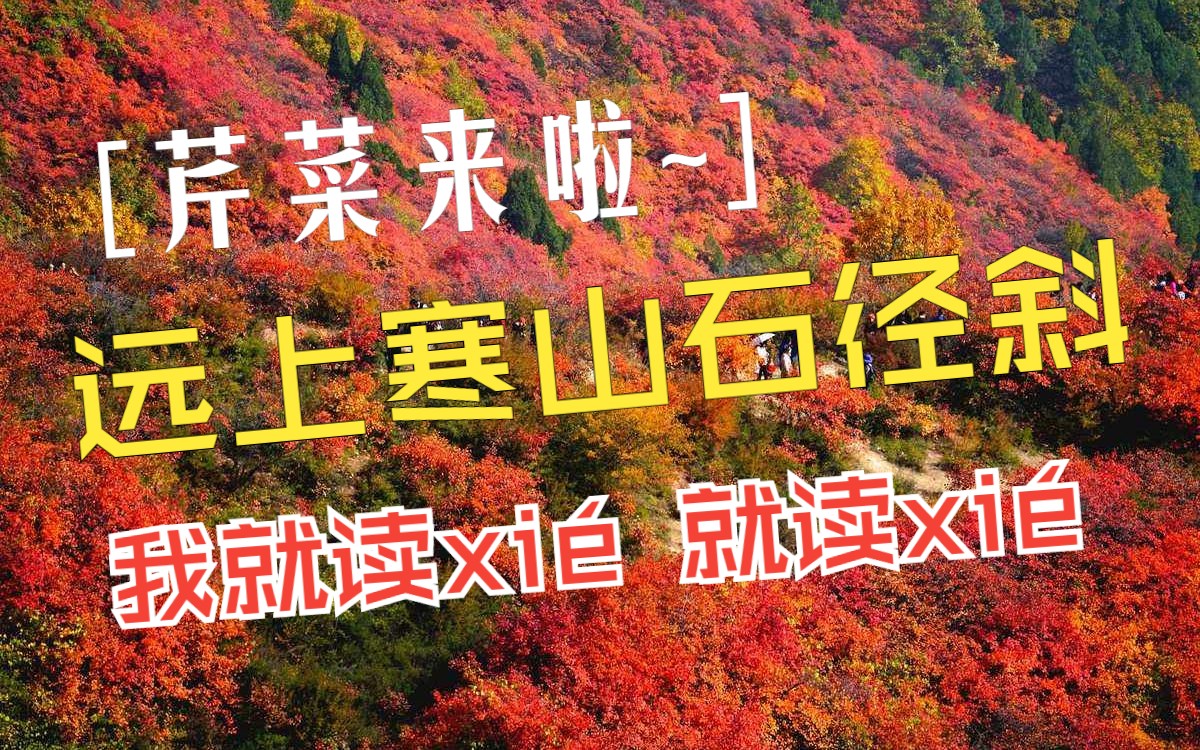 【远上寒山石径斜】“斜”字读音之谜,这次彻底掰扯清楚哔哩哔哩bilibili