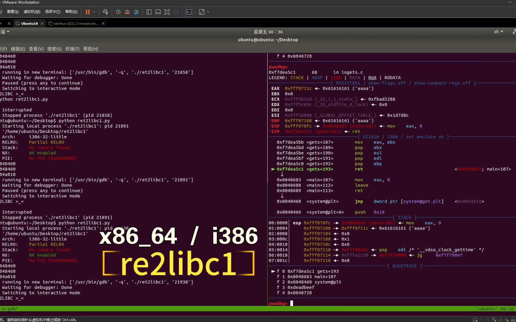 [Pwn]ret2libc1视频详解 | CTFwiki原题哔哩哔哩bilibili