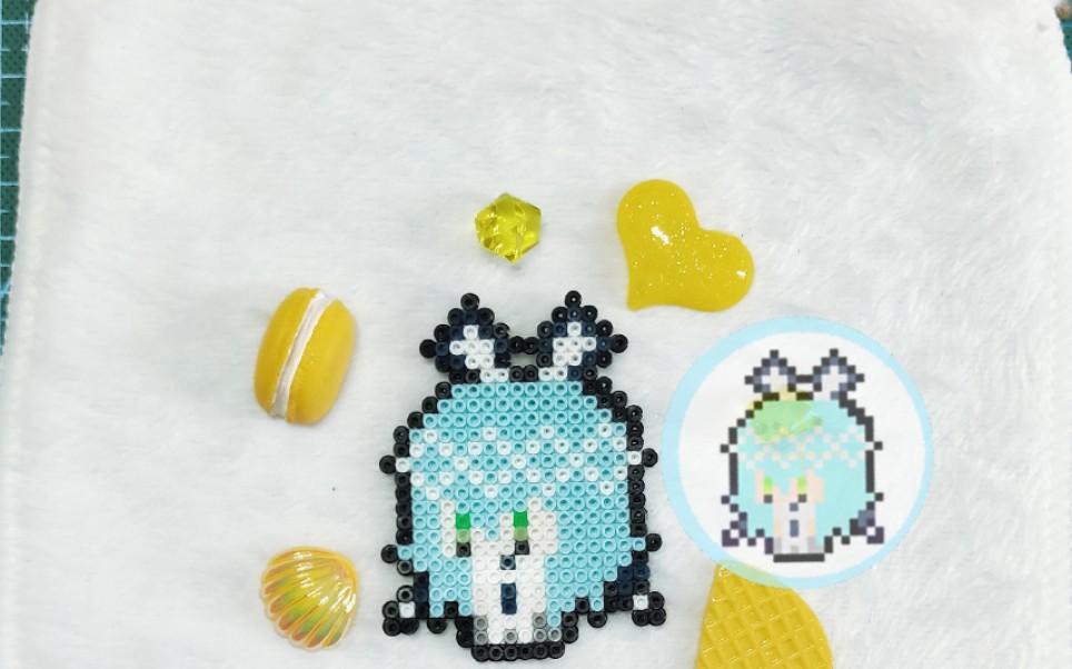 拼豆过程激情拼一个柠檬圣女