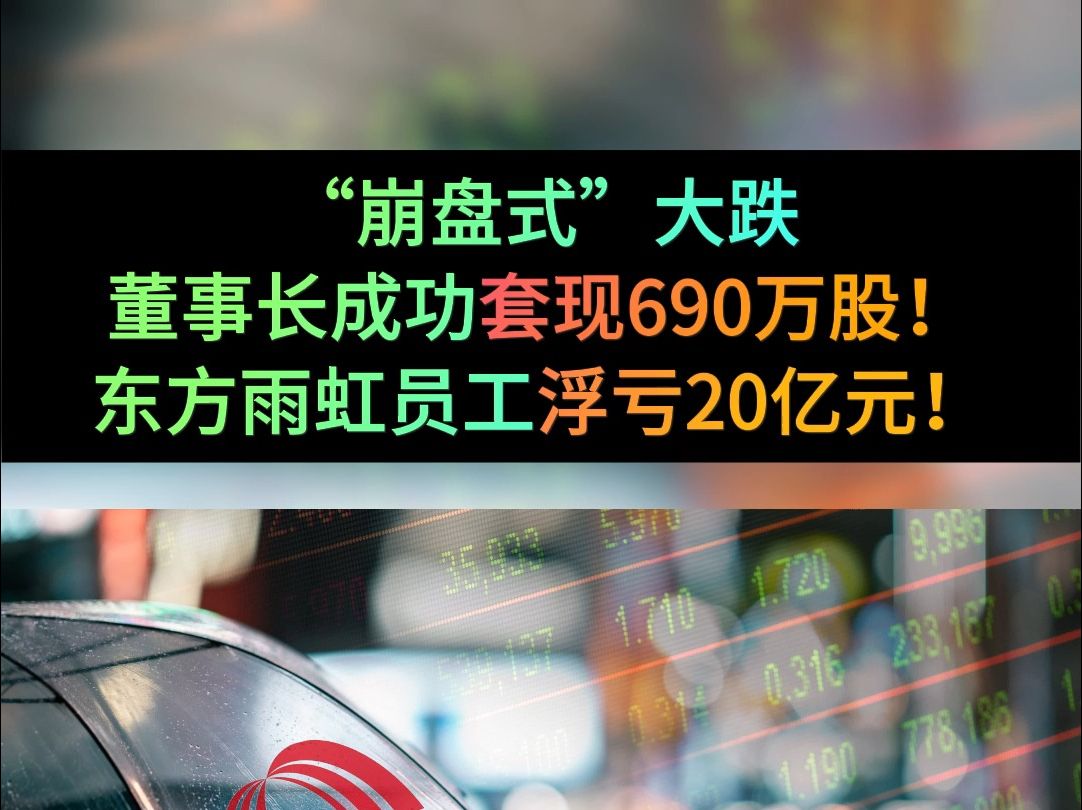 “崩盘式”大跌,东方雨虹董事长李卫国成功套现690万股!员工浮亏20亿元!哔哩哔哩bilibili