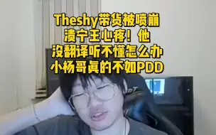 Descargar video: Theshy带货被喷崩溃宁王心疼！他没翻译听不懂怎么办，小杨哥真的不如PDD