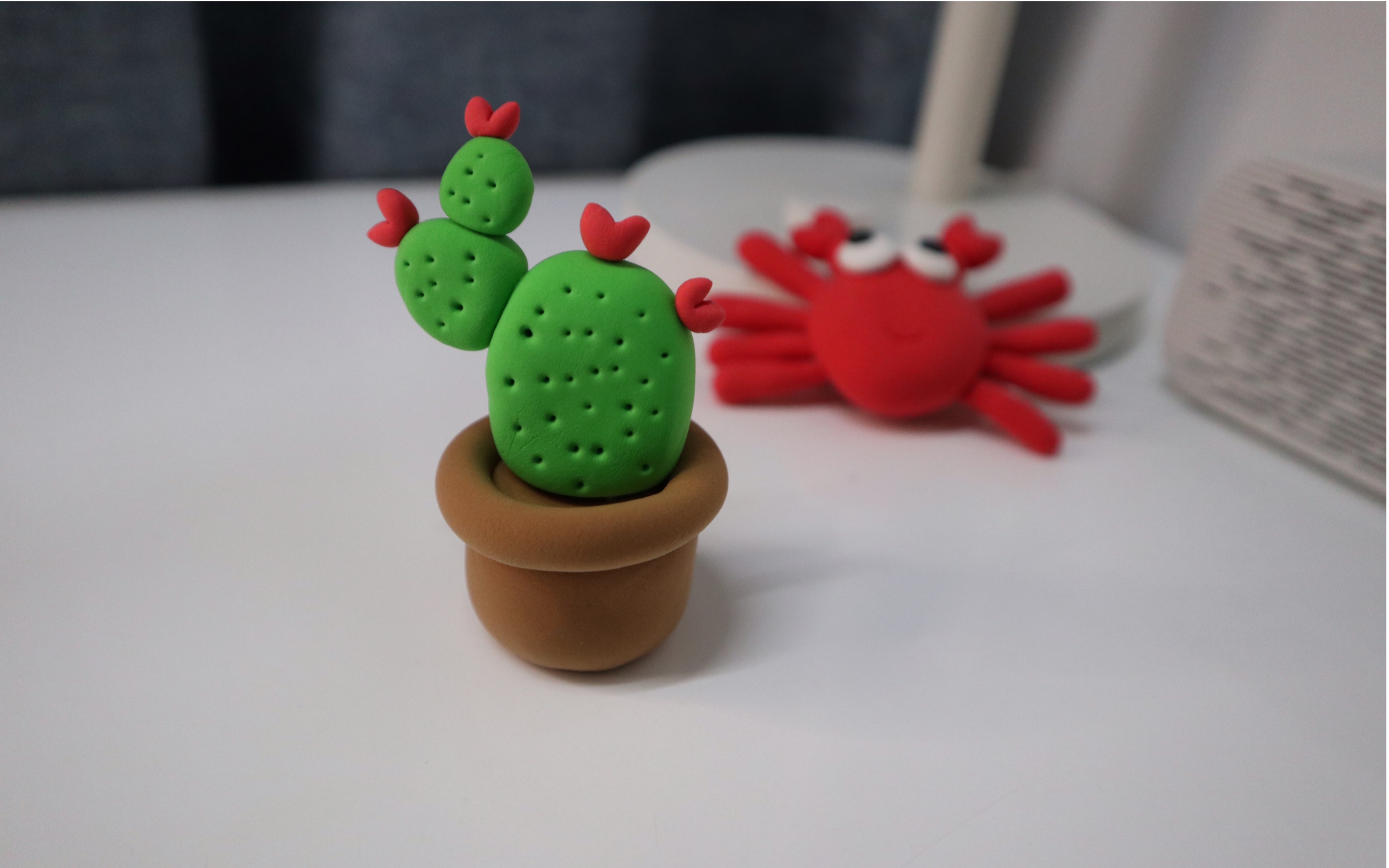 【超轻粘土 教程】仙人掌盆栽 小朋友和大朋友都可以一起跟着做哦