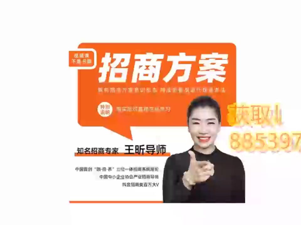 王昕招商方案 解构招商方案意识形态,精准把握渠道代理基本法 高清