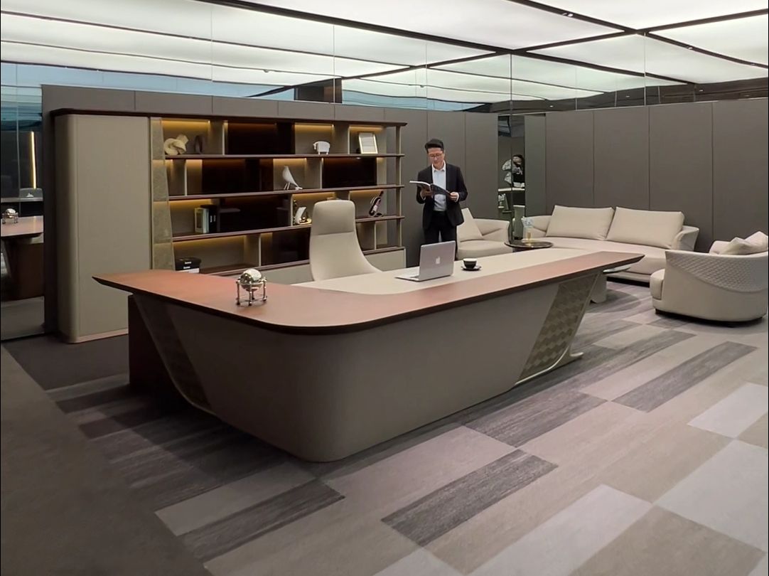 意式轻奢风老板桌,豪华大气办公室打造的必备哦!