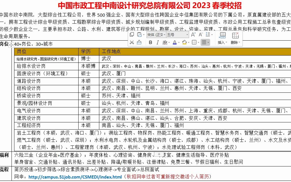 中国市政中南院2023春季校招哔哩哔哩bilibili