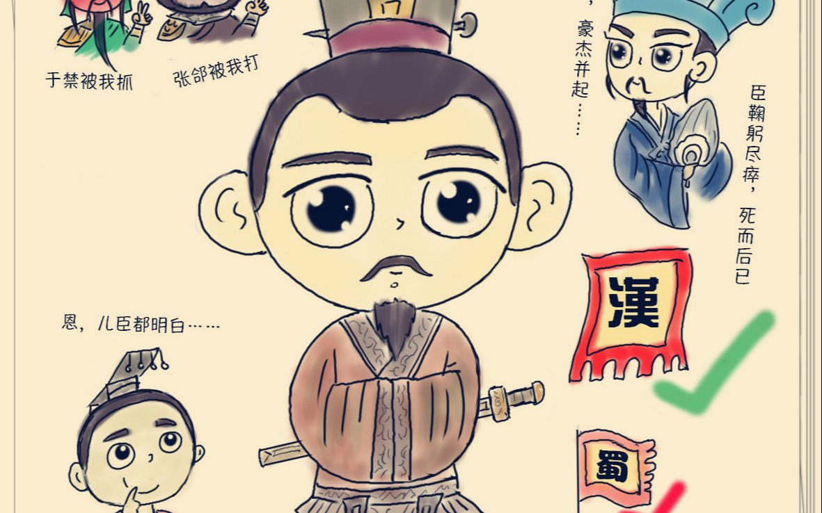 小学生阿萌画侃皇帝之第七集:仁义的大耳朵枭雄——蜀汉昭烈帝刘备(1)