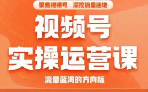 下载视频: 【交个朋友】视频号-实操运营课2.0