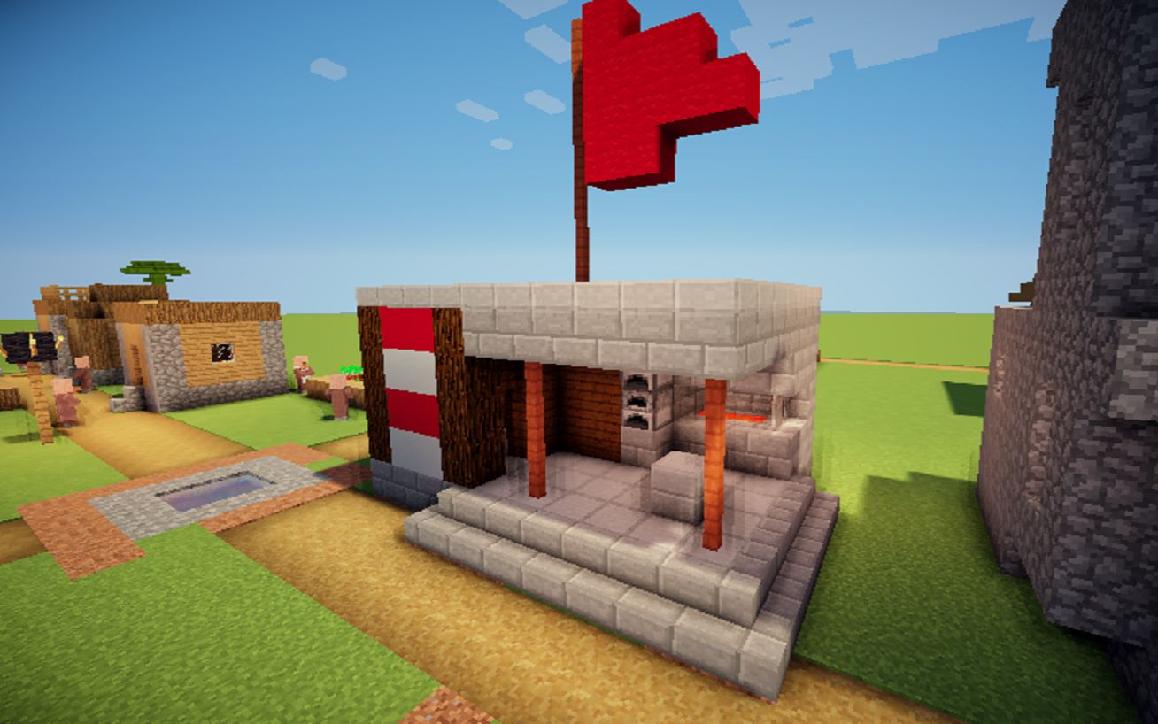 【我的世界】将铁匠铺改造为新年涂装-我的世界建筑教程_哔哩哔哩 (゜