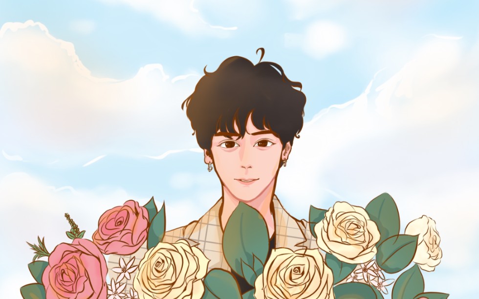 nflying 金宰铉饭绘 procreate 板绘 绘画过程 教你画爱豆鸭