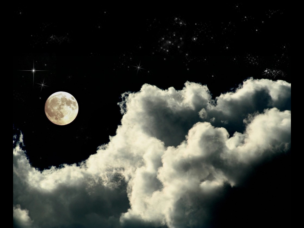 晚风轻踩着云朵月亮在贩售快乐你从银河背后靠近我我与星辉一同为你