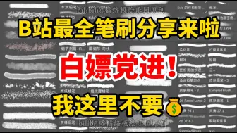 Download Video: 白嫖党请进别再B站到处找笔刷了，请给我画到烂好吗！?一共9999款笔刷以及导入教程，新手必备！简介自取【ps/procreate/画世界|画世界Pro/csp】