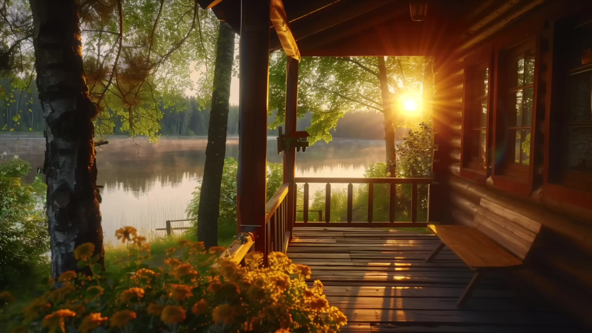 清晨湖边小屋 98