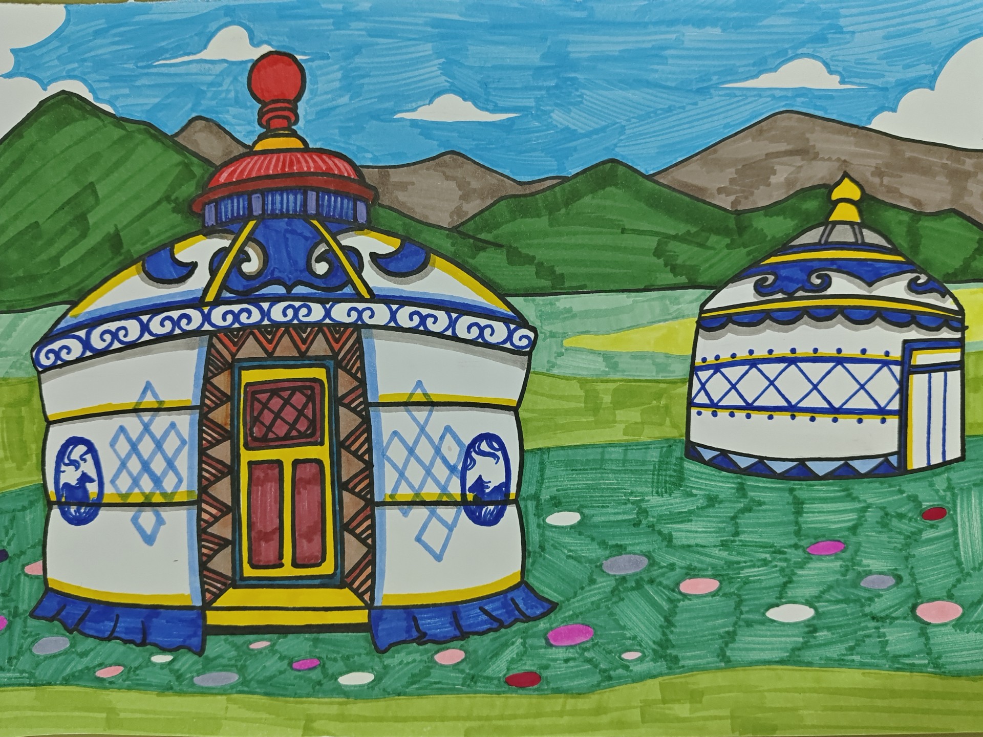 走进传统民居 青青草原上的蒙古包 岭南版三年级上册