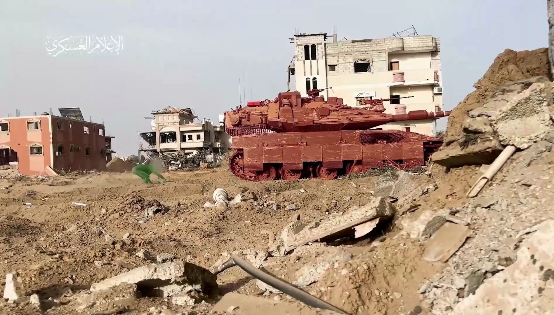 22哈马斯用shawaz装置打击梅卡瓦坦克,用迫击炮弹摧毁拉法市以东战斗