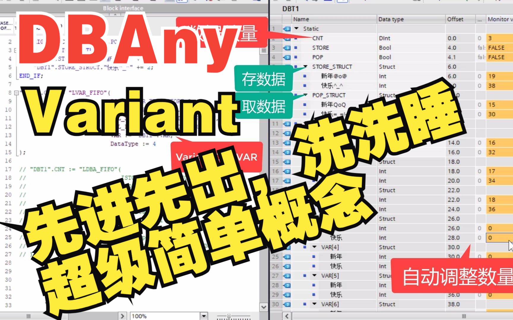 博途 DBAny Variant 先进先出 概念和比较 LDBAFIFO LVARFIFO哔哩哔哩bilibili