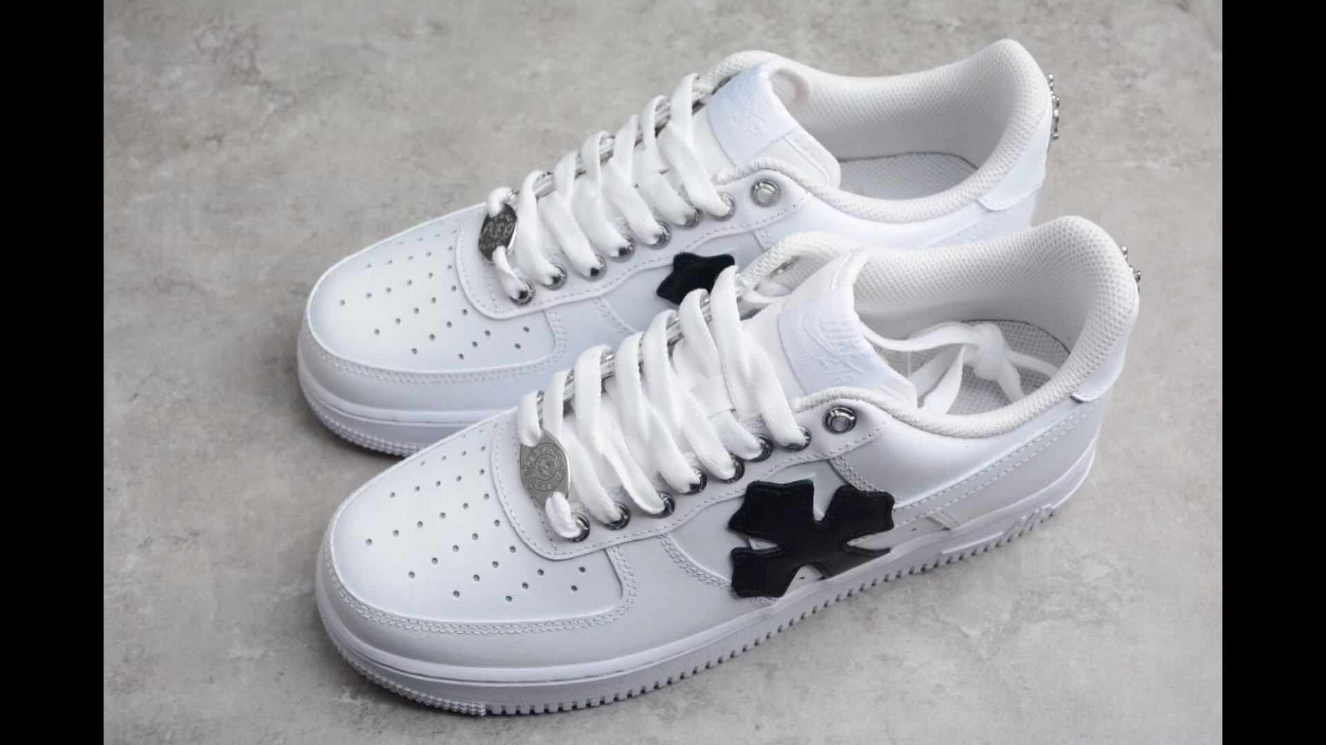 耐克空军一号 nike air force1 af1 remake 克罗心纯白十字架低帮板鞋