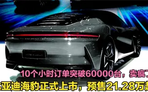 Télécharger la video: 预售21.28万，仅10个小时订单破60000台，比亚迪全新海豹太疯狂了