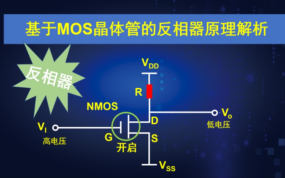 [图]物理学博士讲述半导体-两分钟视频带你了解一个集成电路小知识，反相器的原理解析！