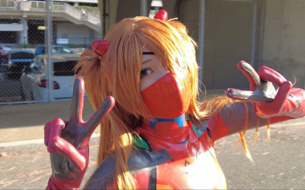 【胶衣】eva明日香连体胶衣小姐姐,全身伪装易容(其他视频559)_哔哩