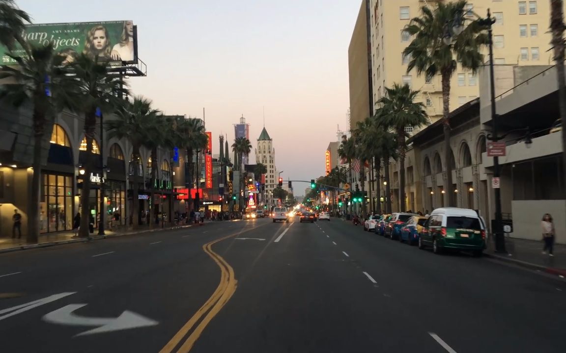 超清美国第一视角美国好莱坞日落大道drive20187