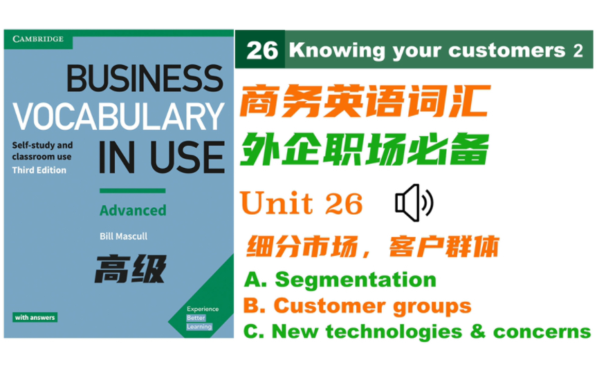 【商务英语】细分市场,客户群体|Business Vocabulary in Use 高级 |外企职场必备的商务词汇场景记单词|自制音频哔哩哔哩bilibili