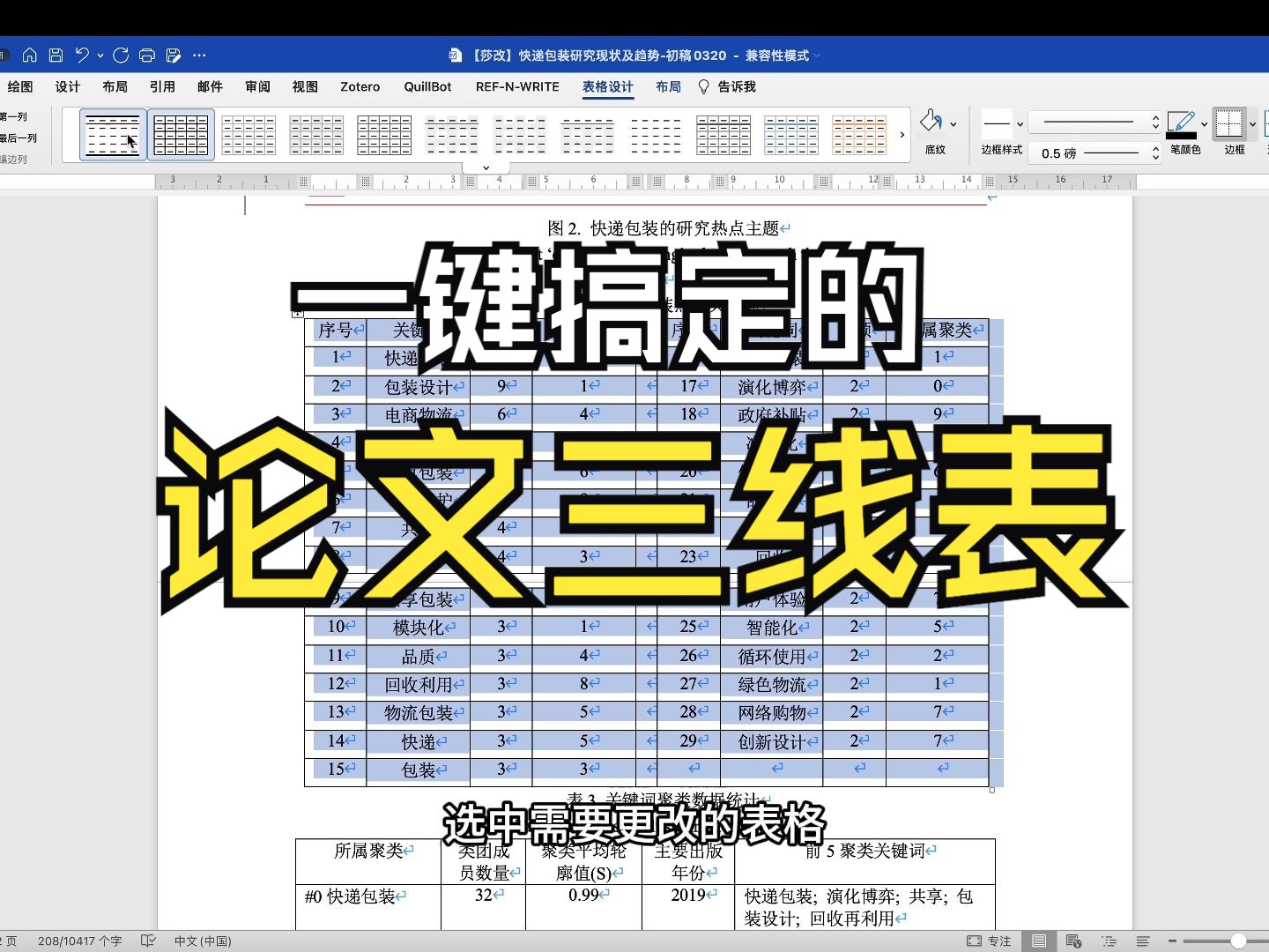 一键搞定论文三线表哔哩哔哩bilibili