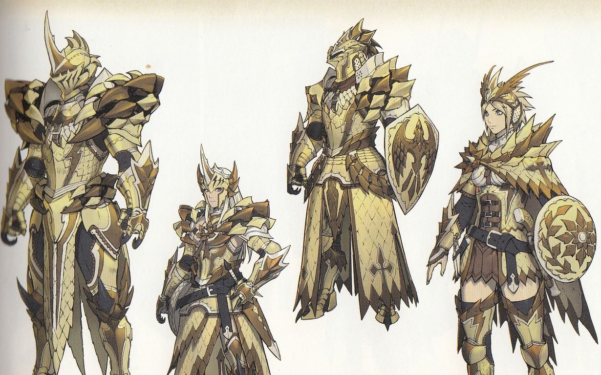 【怪物猎人武器录】以金色的荣光照亮胜利之路——千刃龙防具,装备