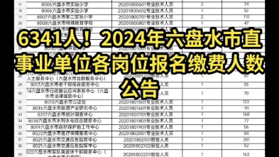 6341人!2024年六盘水市直事业单位各岗位报名缴费人数公告哔哩哔哩bilibili