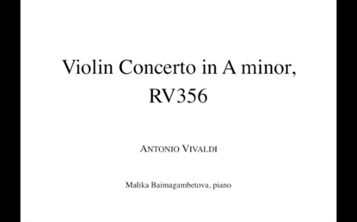 [图]伴奏 维瓦尔第「小提琴a小调协奏曲」Vivaldi: Violin Concerto in A minor RV356