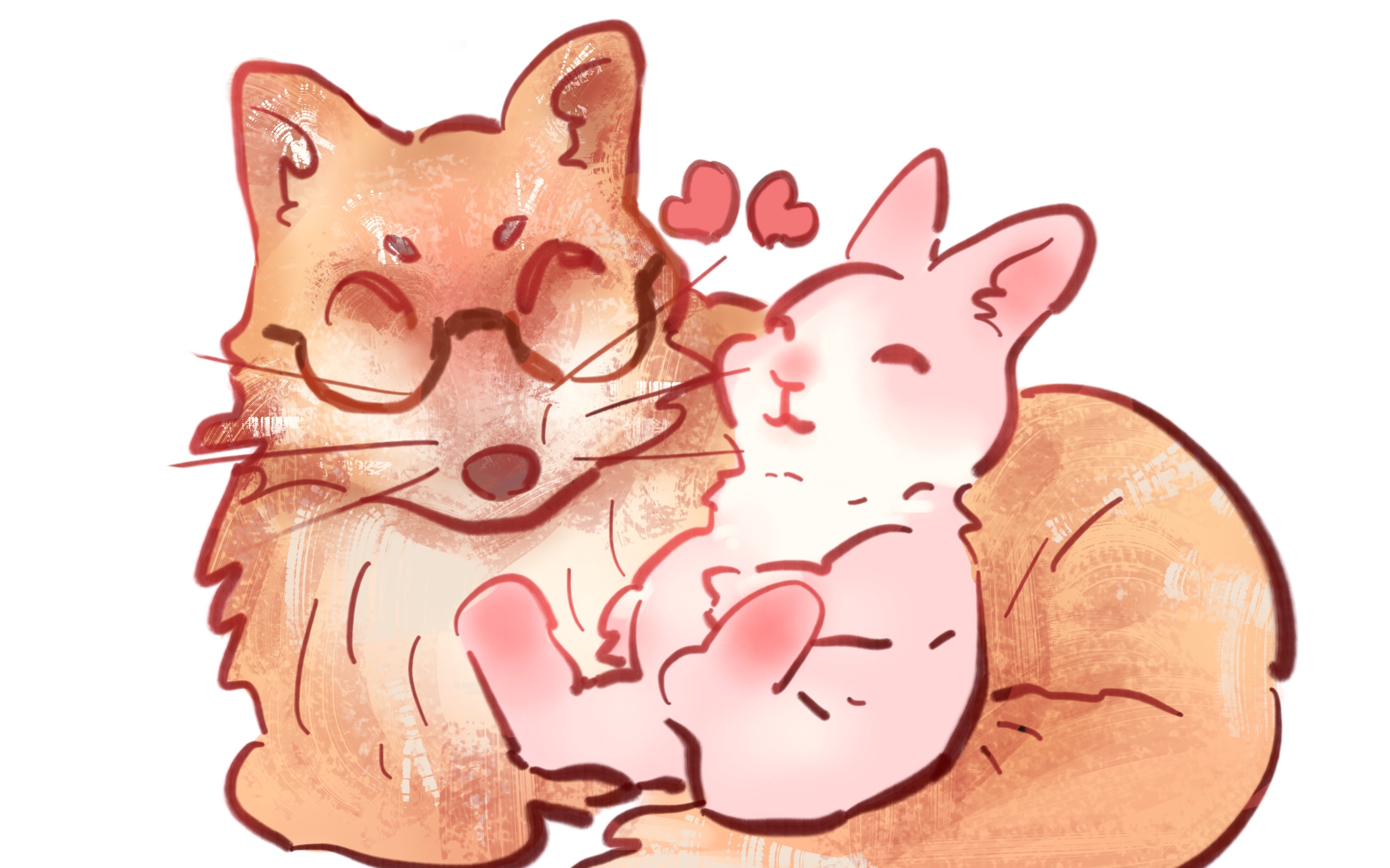 活动  六一儿童节快乐!小兔子和小狐狸