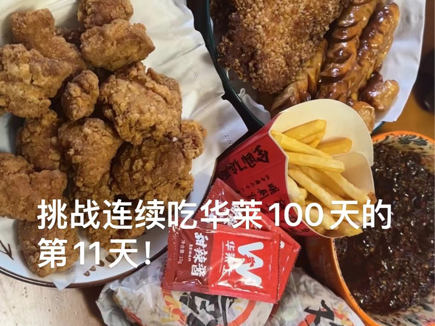 挑战连续吃华莱100天的第十一天!今天阿婆主的助理还炸了很多好吃的哔哩哔哩bilibili