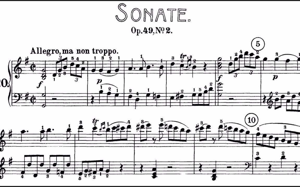 [图]Beethoven- Sonata No.20 in G Major, Op.49 No.2 (Goode, Lewis}【贝多芬钢琴奏鸣曲Op.49 No.2