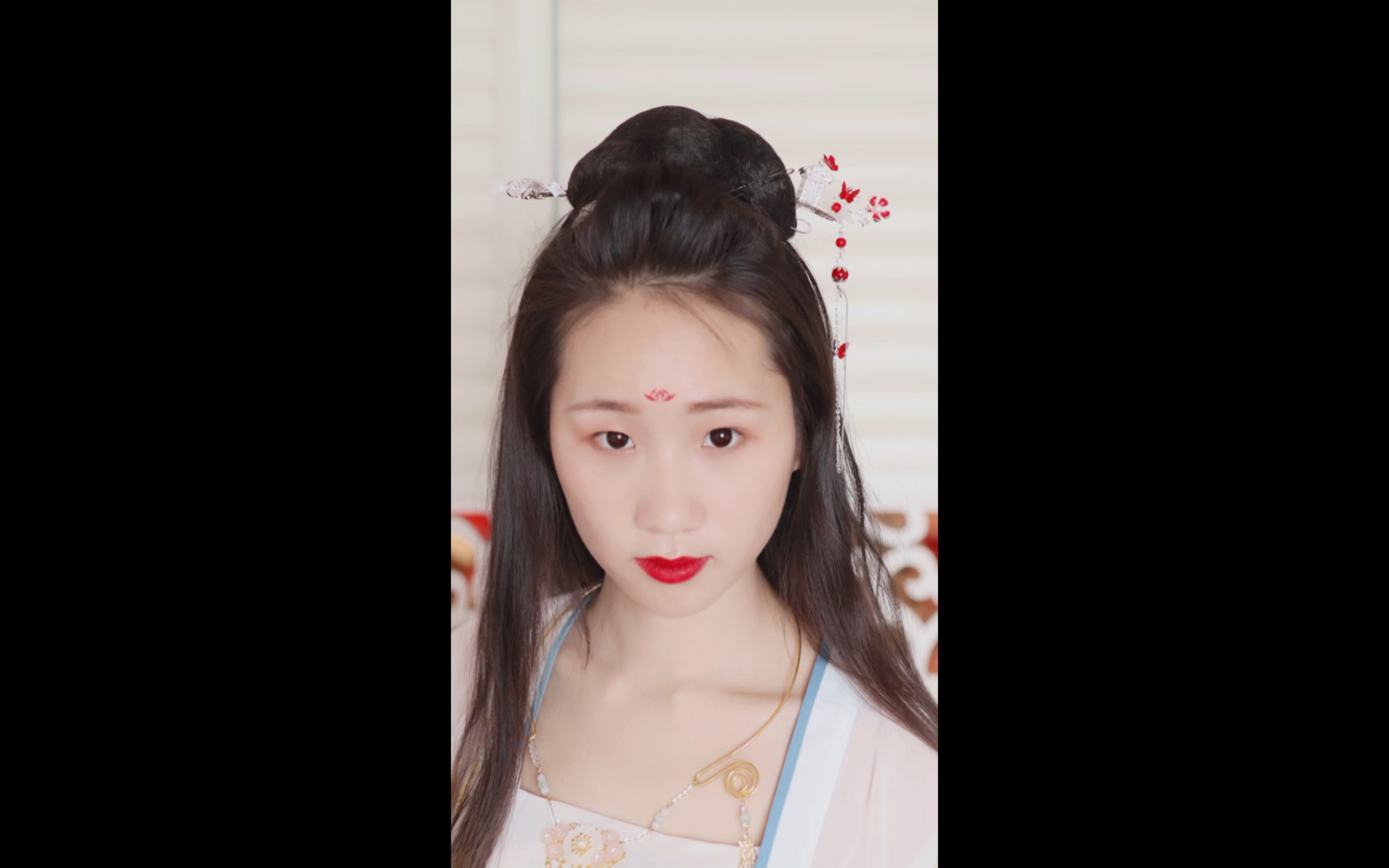 超简单汉服发包发型教程适合发际线高但不想留刘海的小仙女三分钟快速