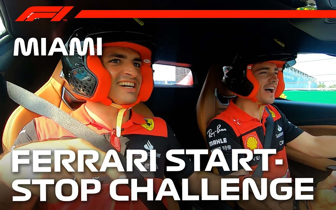 [图]【中英双字】F1：起停挑战！Charles Leclerc and Carlos Sainz’s Hilarious Start-Stop Challenge!