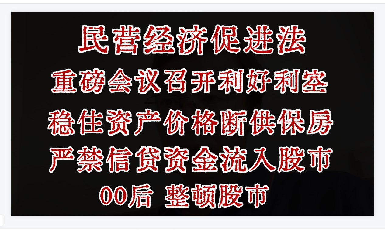 重磅利好齐出台!民营经济促进法、稳住资产价格!严谨信贷资金流入股市,00后整顿股市!哔哩哔哩bilibili