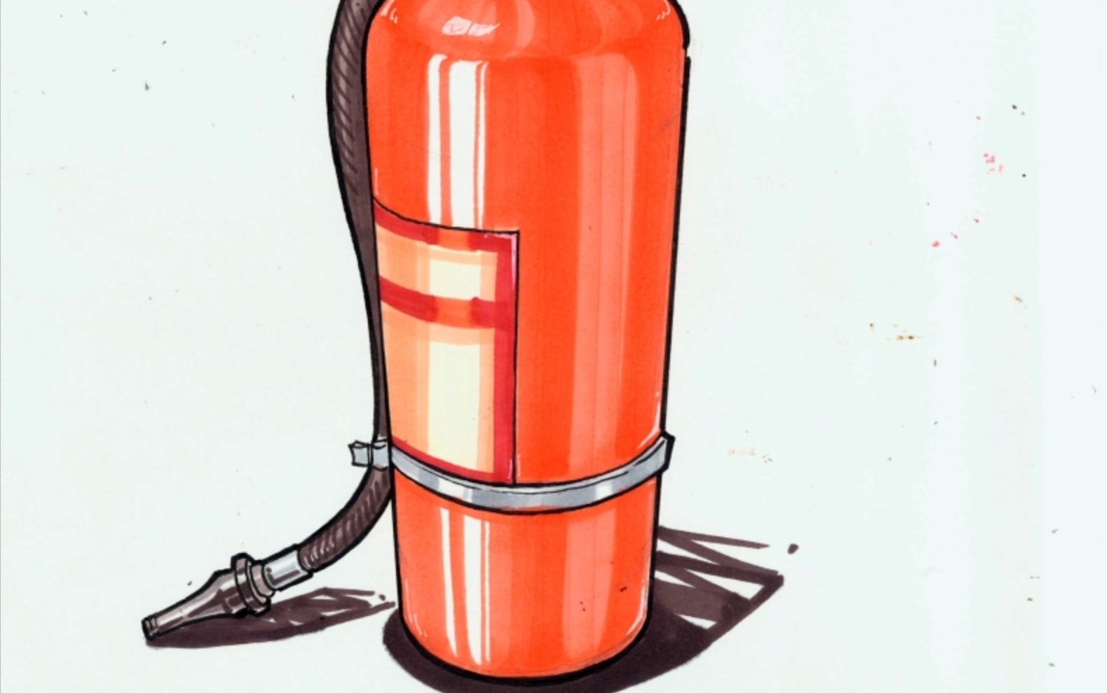 【设计基础】【唐婷】单体马克笔表现之灭火器