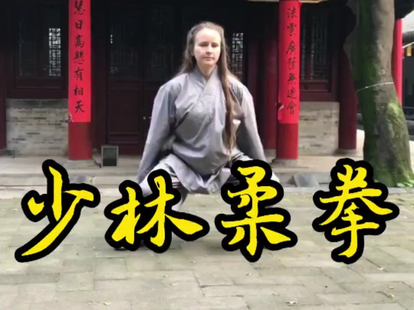 俄罗斯姑娘演练的少林武术之少林柔拳!哔哩哔哩bilibili