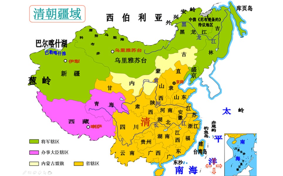 清朝前期地图高清版图片
