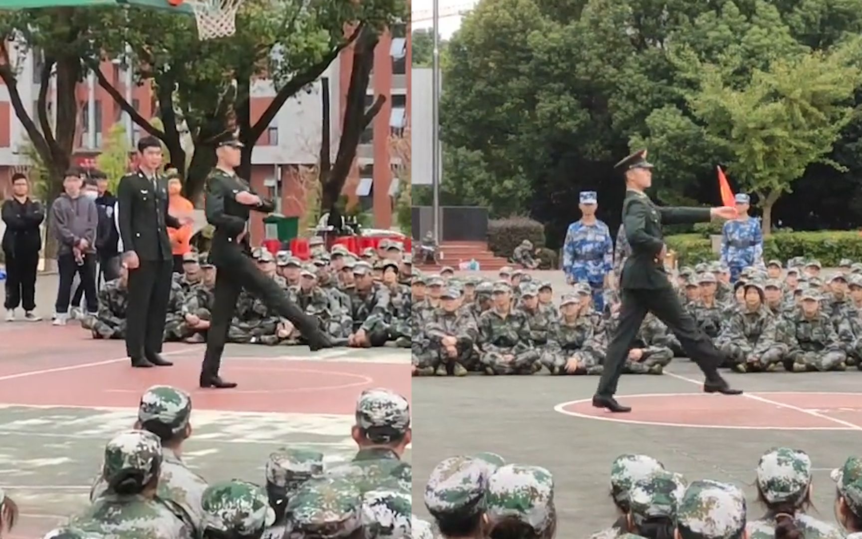 男生三军仪仗队退役复学,军训场走正步令同学看呆:像一支队伍哔哩哔哩bilibili