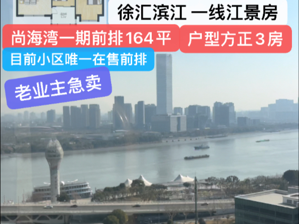 #徐汇滨江一线江景房 #尚海湾一期前排164平户型方正3房 目前小区唯一在售前排老业主急卖#高性价比好房 #上海买房 #魔都上海哔哩哔哩bilibili