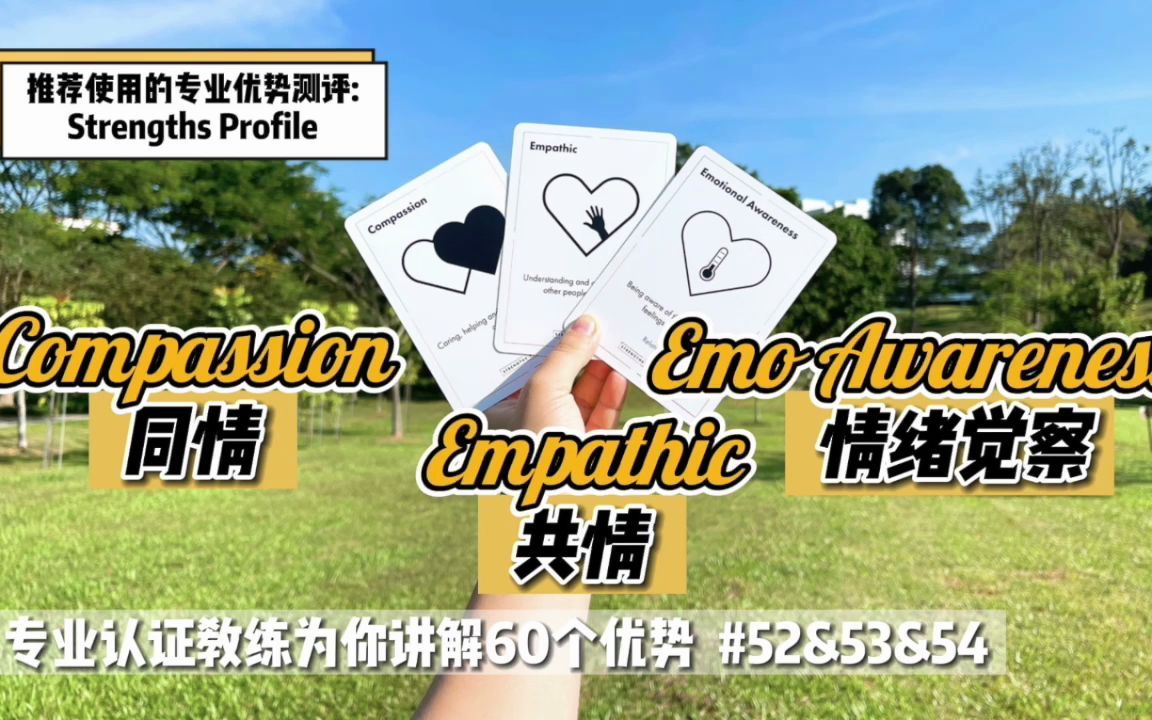 【优势解读】Compassion 同情 & Empathy 共情 & Emotional Awareness 情绪觉察 #52/53/54哔哩哔哩bilibili