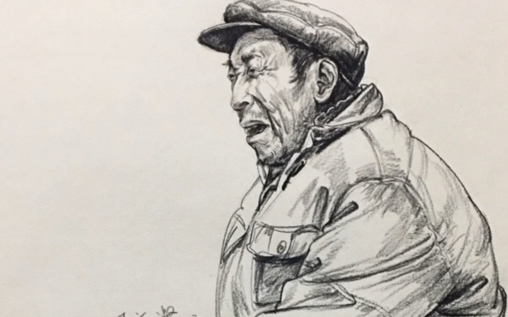 人物速写教学-步骤图老人坐姿_哔哩哔哩_bilibili