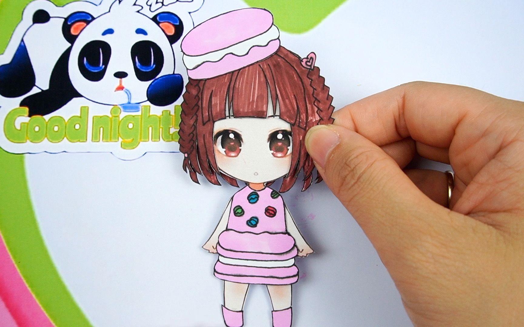 精灵梦叶罗丽纸娃娃手绘,q版王默马卡龙裙子手工贴纸