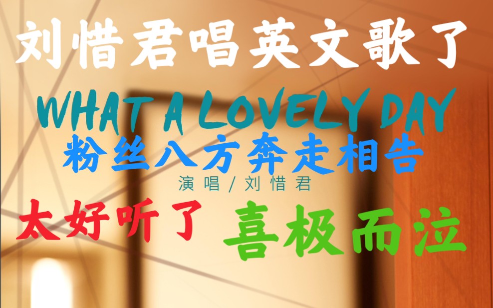 [图]刘惜君第1⃣首英文歌＞电视剧《白色月光》插曲《what a lovely day》