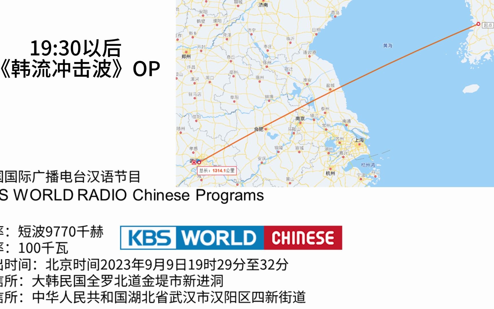 KBS WORLD RADIO韩国国际广播电台中文广播呼号+韩流冲击波OP(2023.9.9)哔哩哔哩bilibili