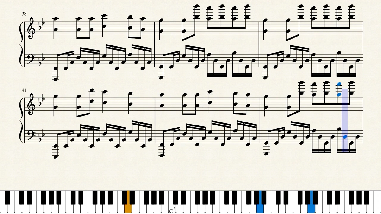 简易教学用钢琴弹奏黑人抬棺舞曲astronomia含动态琴谱