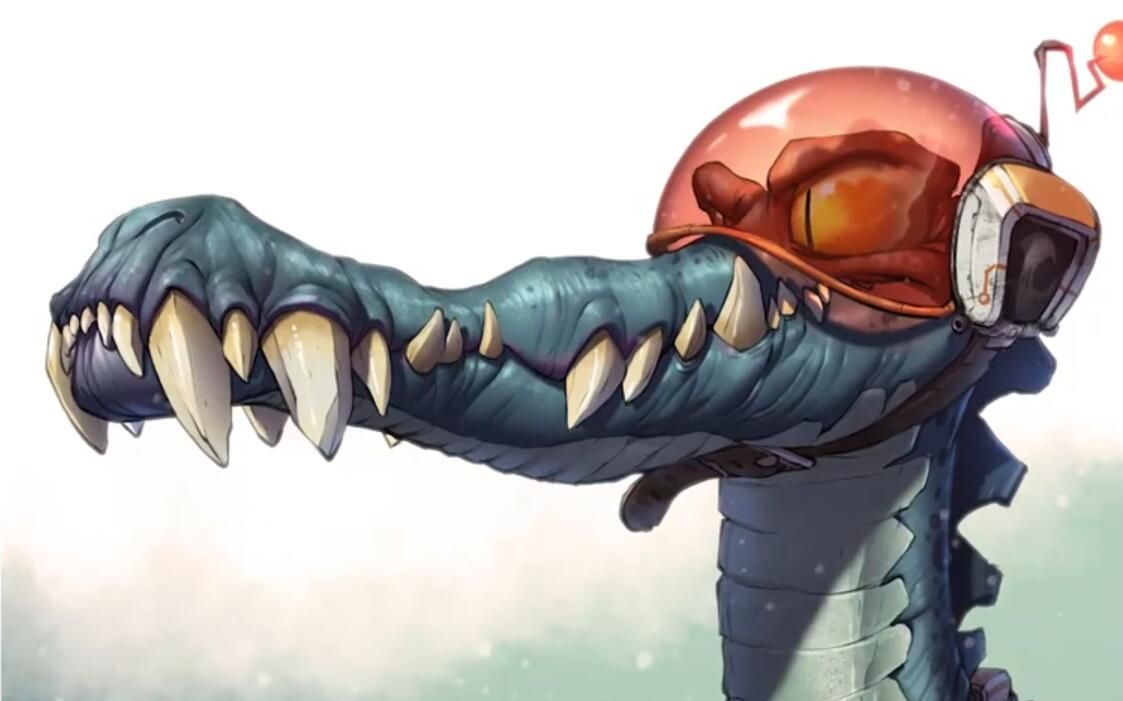 【ps板绘】游戏角色概念设计《鳄鱼战士》速写绘画过程