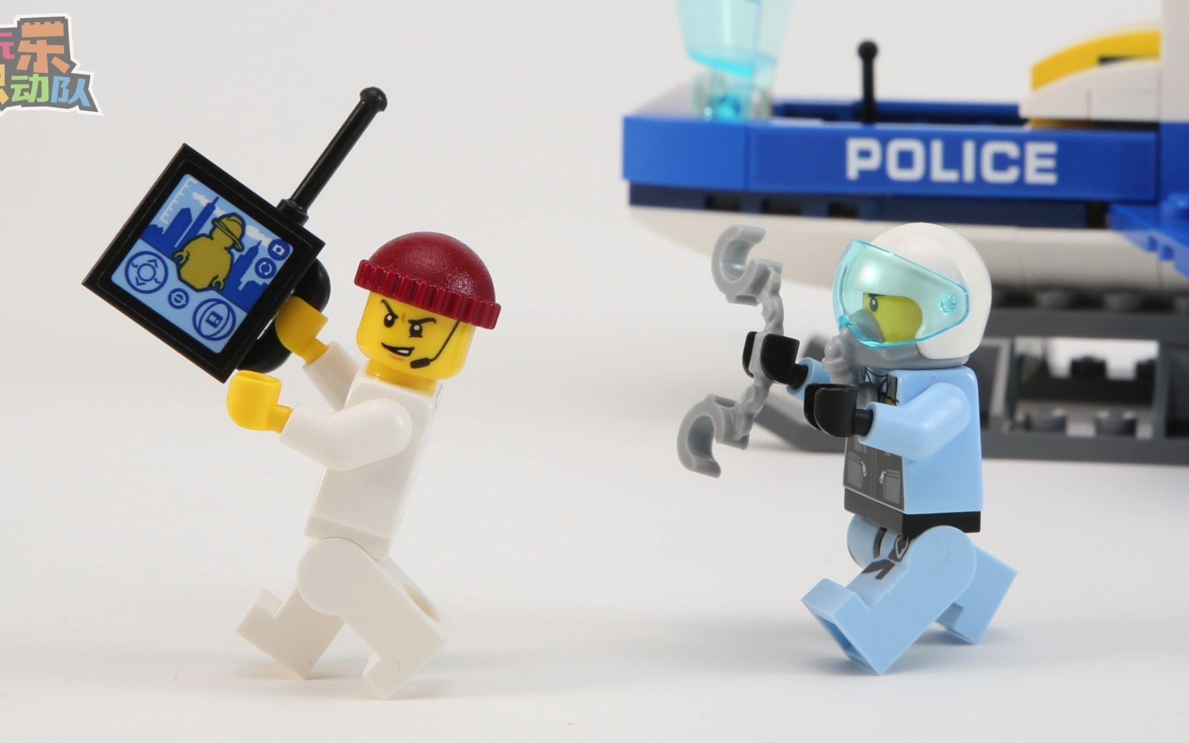 【定格动画】出动乐高60207空中特警直升机,抓捕无人机坏蛋_哔哩哔哩