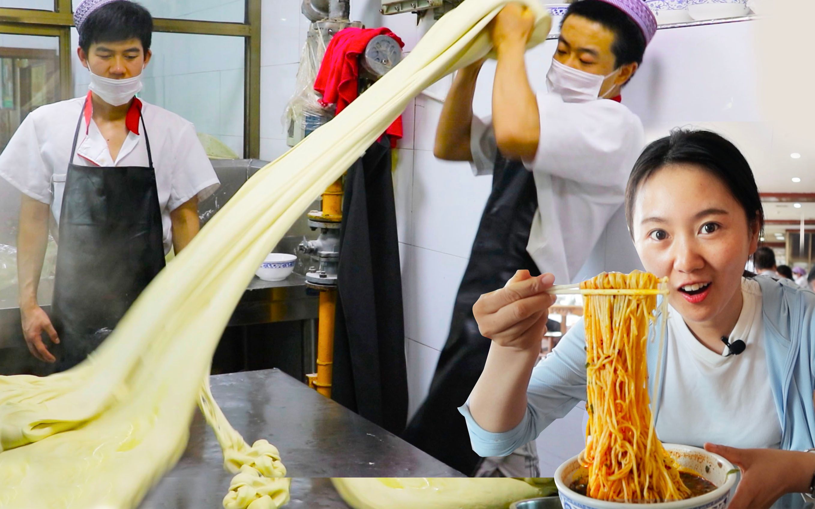 [图]兰州牛肉面卖的是功夫活，一次揉40斤面，牛肉搭着卖，一天能卖3头